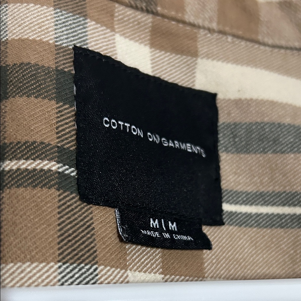 Medium weight cotton neutral tone flannel shacket - Picture 3 of 7